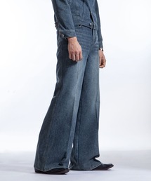 ZIP FIVE -White Line-（ジップファイブホワイトライン）の「【White Line】 ワイドレッグ ストレートデニム / フレア デニムパンツ（デニムパンツ）」