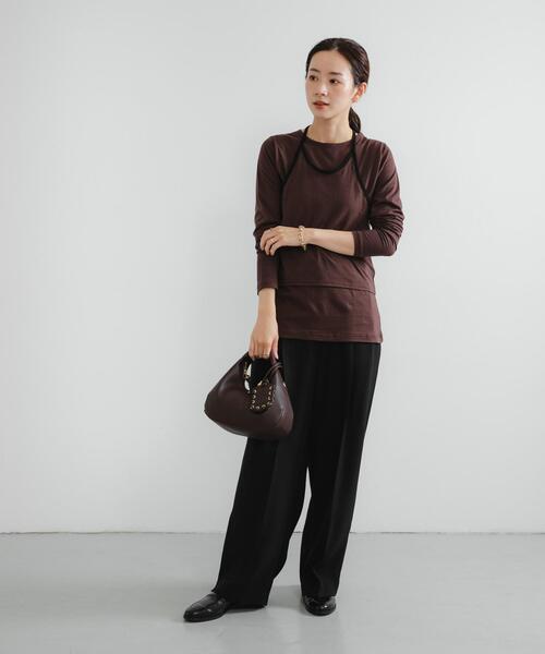 URBAN RESEARCH(アーバンリサーチ)の「レイヤードデザインカットソー(Tシャツ/カットソー・レディース・ネイビー/ブラウン/カーキ・FREE)」の8枚目の写真