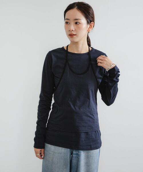 デザインカットソー 裾ドロストデザインカットソー/接触冷感/洗える(カットソー・Tシャツ