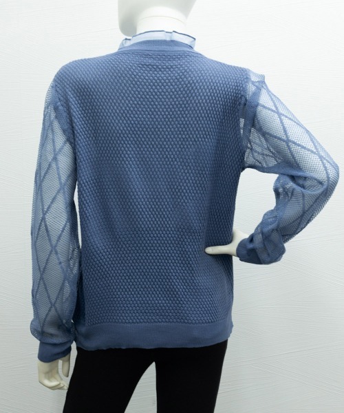 Miniministore(ミニミニストア)の「シースルー袖ニット 異素材ニットトップス(ニット/セーター・レディース・ベージュ/ブルー/ブラック・FREE)」の19枚目の写真