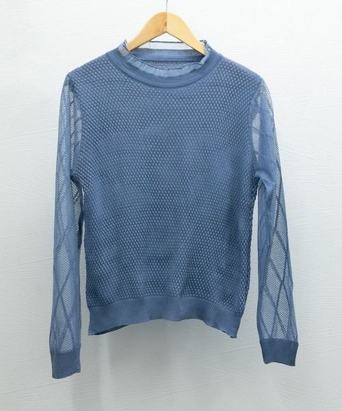 Miniministore(ミニミニストア)の「シースルー袖ニット 異素材ニットトップス(ニット/セーター・レディース・ベージュ/ブルー/ブラック・FREE)」の20枚目の写真