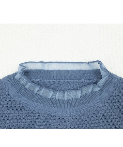 Miniministore(ミニミニストア)の「シースルー袖ニット 異素材ニットトップス(ニット/セーター・レディース・ベージュ/ブルー/ブラック・FREE)」の22枚目の写真