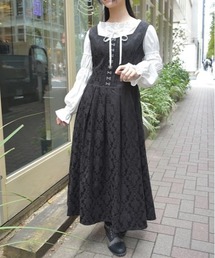 axes femme | コルセット風ジャカードジャンパースカート(ジャンパースカート)