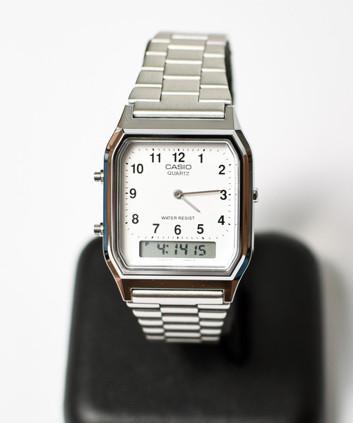 CASIO(カシオ)の「【60】【CASIO(カシオ)】アナデジ メタル(アナログ腕時計・メンズ・ホワイト系その他/ブラック/ホワイト・FREE)」の2枚目の写真