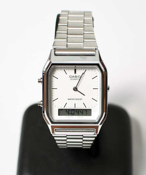 CASIO(カシオ)の「【60】【CASIO(カシオ)】アナデジ メタル(アナログ腕時計・メンズ・ホワイト系その他/ブラック/ホワイト・FREE)」の1枚目の写真