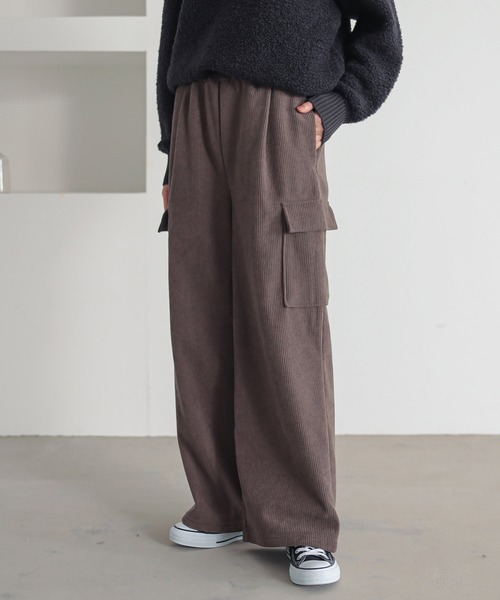 n'OrLABEL（ノアールレーベル）の「『裏ベロアコーデュロイカーゴパンツ』（カーゴパンツ・レディース・チャコール/モカ/キャメル/ブラック・2/1）」の12枚目の写真