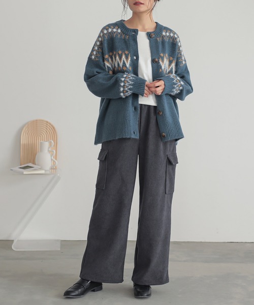 n'OrLABEL（ノアールレーベル）の「『裏ベロアコーデュロイカーゴパンツ』（カーゴパンツ・レディース・チャコール/モカ/キャメル/ブラック・2/1）」の11枚目の写真