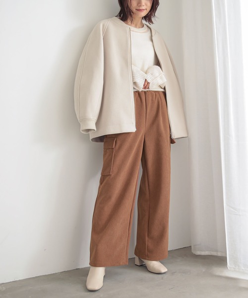 n'OrLABEL（ノアールレーベル）の「『裏ベロアコーデュロイカーゴパンツ』（カーゴパンツ・レディース・チャコール/モカ/キャメル/ブラック・2/1）」の7枚目の写真