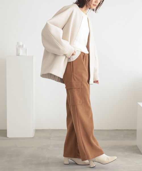 n'OrLABEL（ノアールレーベル）の「『裏ベロアコーデュロイカーゴパンツ』（カーゴパンツ・レディース・チャコール/モカ/キャメル/ブラック・2/1）」の8枚目の写真