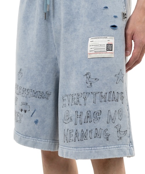 セール】Bleached Graffiti Print Sweat Shorts（その他パンツ