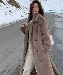 おしゃれスタ（オシャレスタ）の「フェイクファーダブルロングコート（その他アウター）」