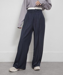 Chillfar（チルファー）の「ダブルウエストタックワイドストレートスラックス（スラックス）」