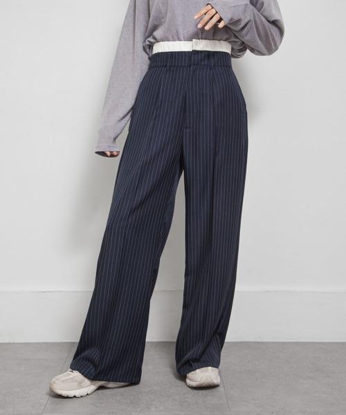 90s00s dirk schonberger ウールワイドストレートスラックス 90s00s dirk schonberger ウールワイドストレートスラックス