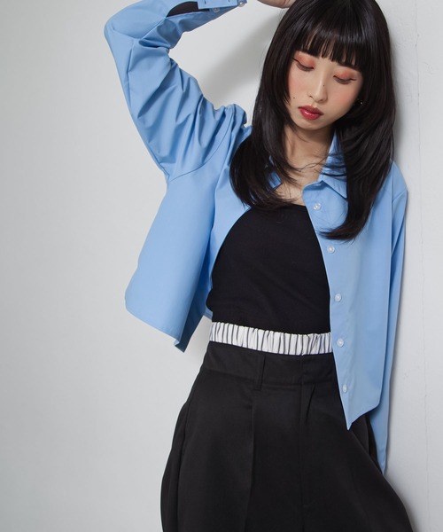 Chillfar(チルファー)の「ダブルウエストタックワイドストレートスラックス(スラックス・レディース・グレー系/ネイビー系/グレー/ブラック/ネイビー・MEDIUM/LARGE)」の12枚目の写真