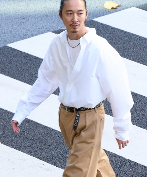 Lui's(ルイス)の「CHEMISE Lui's タイプライター L/S Big shirts(シャツ/ブラウス・メンズ・ホワイト/サックスブルー/バイオレット・FREE)」の1枚目の写真