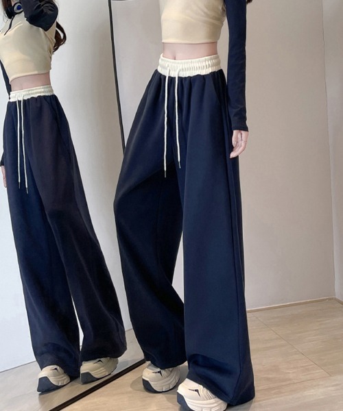 Miniministore(ミニミニストア)の「スウェットパンツ レディース セミワイド(カーゴパンツ・レディース・ブラック/ネイビー・M/XL/S/L)」の3枚目の写真