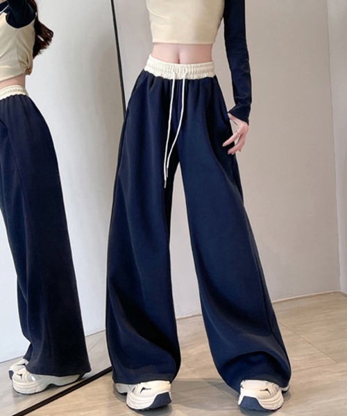 Miniministore(ミニミニストア)の「スウェットパンツ レディース セミワイド(カーゴパンツ・レディース・ブラック/ネイビー・M/XL/S/L)」の4枚目の写真