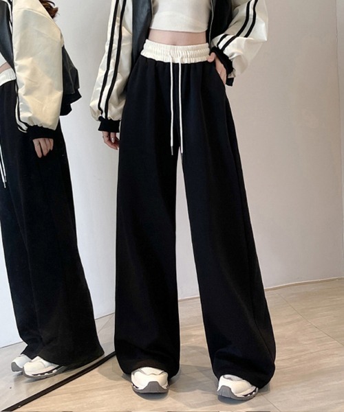 Miniministore(ミニミニストア)の「スウェットパンツ レディース セミワイド(カーゴパンツ・レディース・ブラック/ネイビー・M/XL/S/L)」の9枚目の写真