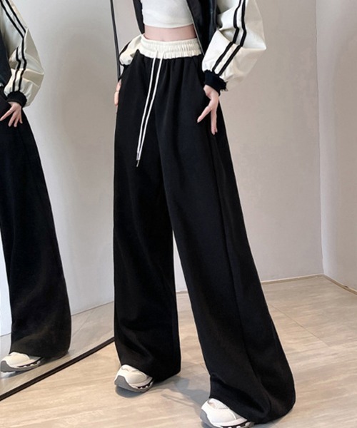Miniministore(ミニミニストア)の「スウェットパンツ レディース セミワイド(カーゴパンツ・レディース・ブラック/ネイビー・M/XL/S/L)」の10枚目の写真