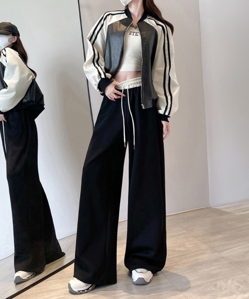 Miniministore(ミニミニストア)の「スウェットパンツ レディース セミワイド(カーゴパンツ・レディース・ブラック/ネイビー・M/XL/S/L)」の11枚目の写真