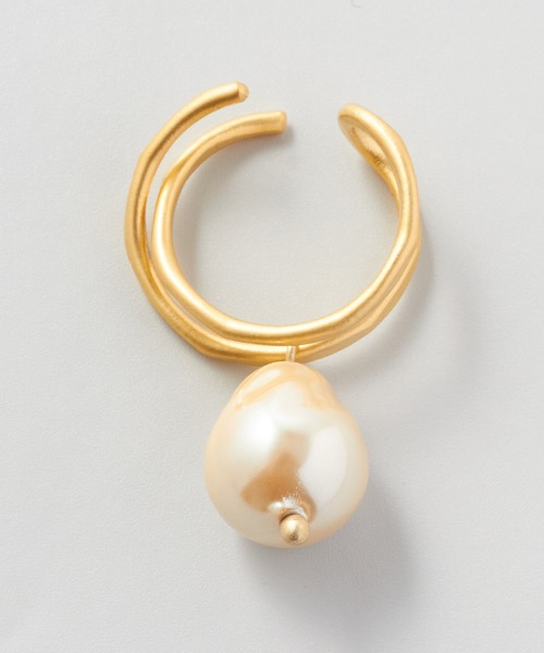 collex（コレックス）の「【Ljud/ユード】ガラスドロップパールクロス 2WAYイヤーカフ（イヤーカフ・レディース・ゴールド/シルバー・フリー）」の2枚目の写真