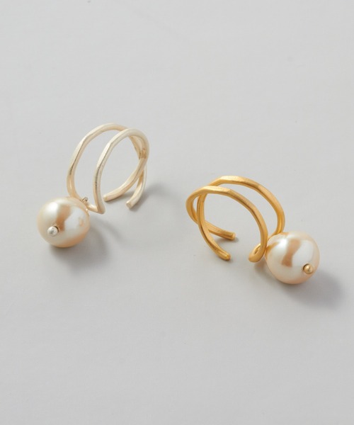 collex（コレックス）の「【Ljud/ユード】ガラスドロップパールクロス 2WAYイヤーカフ（イヤーカフ・レディース・ゴールド/シルバー・フリー）」の3枚目の写真