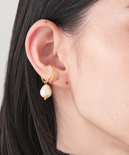 collex（コレックス）の「【Ljud/ユード】ガラスドロップパールクロス 2WAYイヤーカフ（イヤーカフ・レディース・ゴールド/シルバー・フリー）」の16枚目の写真