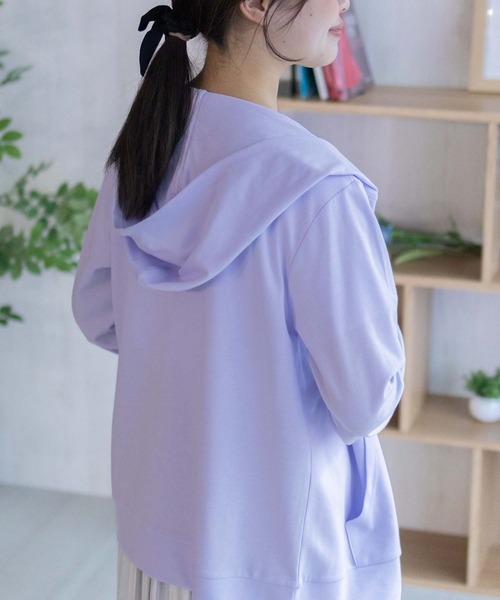 NAVY(ネイビー)の「NAVY SARARI 【UVカット】ドライジップパーカ(パーカー・レディース・イエロー/オートミール/杢グレー/パープル・XL/L/M)」の9枚目の写真