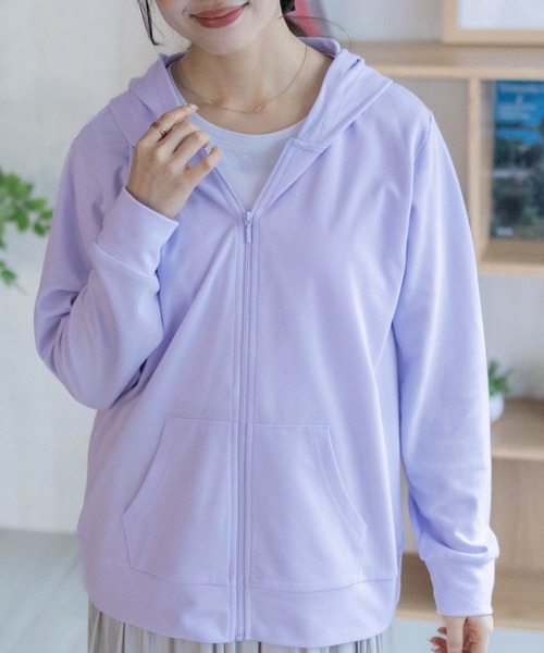 NAVY(ネイビー)の「NAVY SARARI 【UVカット】ドライジップパーカ(パーカー・レディース・イエロー/オートミール/杢グレー/パープル・XL/L/M)」の10枚目の写真