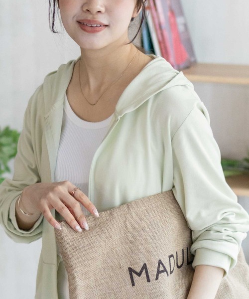 NAVY(ネイビー)の「NAVY SARARI 【UVカット】ドライジップパーカ(パーカー・レディース・イエロー/オートミール/杢グレー/パープル・XL/L/M)」の16枚目の写真