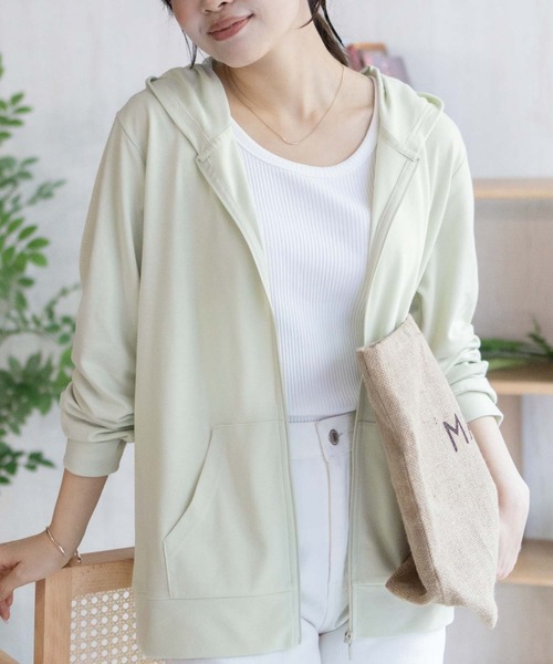 NAVY(ネイビー)の「NAVY SARARI 【UVカット】ドライジップパーカ(パーカー・レディース・イエロー/オートミール/杢グレー/パープル・XL/L/M)」の17枚目の写真