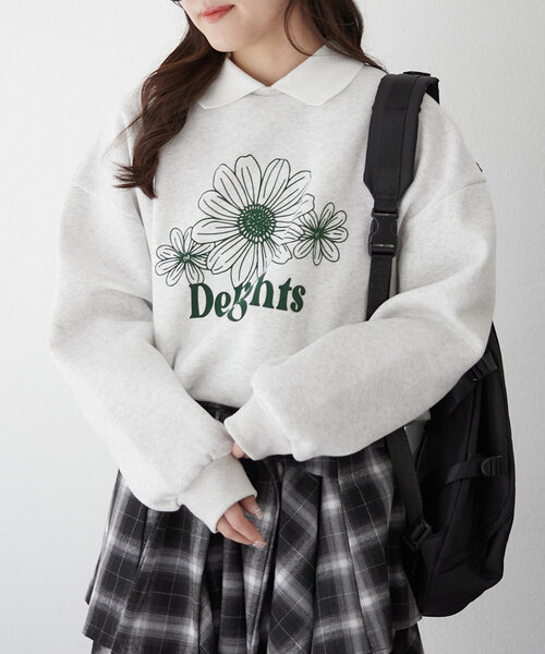 Another Branch olive des olive(アナザーブランチオリーブデオリーブ)の「衿つき裏起毛トレーナー(Tシャツ/カットソー・レディース・トップグレー/レッド/ネイビー・FREE)」の2枚目の写真