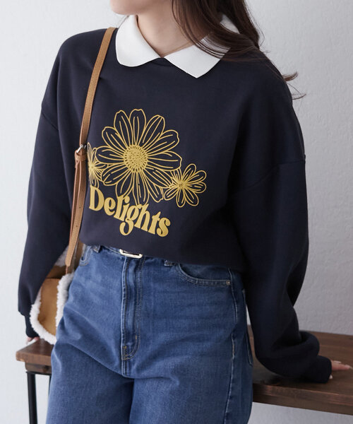 Another Branch olive des olive(アナザーブランチオリーブデオリーブ)の「衿つき裏起毛トレーナー(Tシャツ/カットソー・レディース・トップグレー/レッド/ネイビー・FREE)」の11枚目の写真