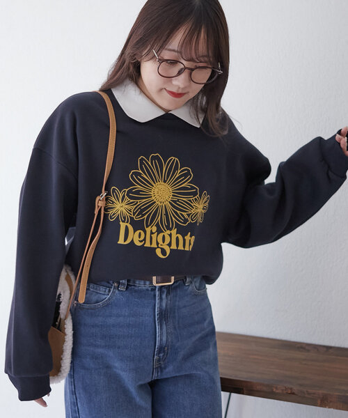 Another Branch olive des olive(アナザーブランチオリーブデオリーブ)の「衿つき裏起毛トレーナー(Tシャツ/カットソー・レディース・トップグレー/レッド/ネイビー・FREE)」の10枚目の写真