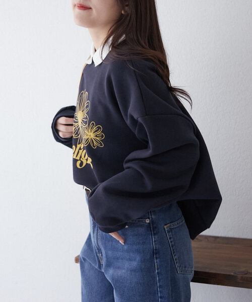 Another Branch olive des olive(アナザーブランチオリーブデオリーブ)の「衿つき裏起毛トレーナー(Tシャツ/カットソー・レディース・トップグレー/レッド/ネイビー・FREE)」の8枚目の写真