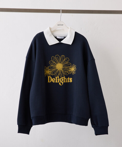 Another Branch olive des olive(アナザーブランチオリーブデオリーブ)の「衿つき裏起毛トレーナー(Tシャツ/カットソー・レディース・トップグレー/レッド/ネイビー・FREE)」の6枚目の写真