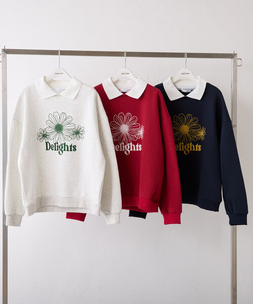 Another Branch olive des olive(アナザーブランチオリーブデオリーブ)の「衿つき裏起毛トレーナー(Tシャツ/カットソー・レディース・トップグレー/レッド/ネイビー・FREE)」の5枚目の写真