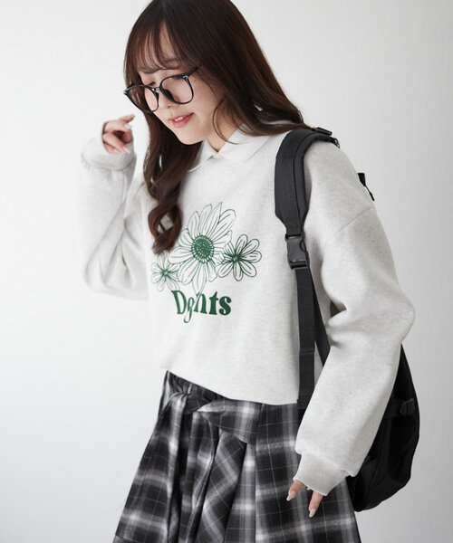 Another Branch olive des olive(アナザーブランチオリーブデオリーブ)の「衿つき裏起毛トレーナー(Tシャツ/カットソー・レディース・トップグレー/レッド/ネイビー・FREE)」の18枚目の写真