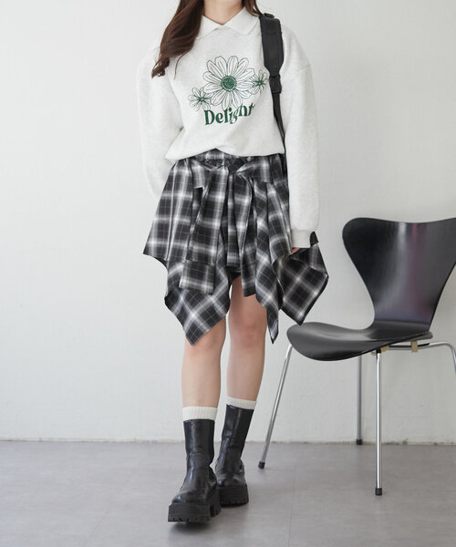 Another Branch olive des olive(アナザーブランチオリーブデオリーブ)の「衿つき裏起毛トレーナー(Tシャツ/カットソー・レディース・トップグレー/レッド/ネイビー・FREE)」の14枚目の写真