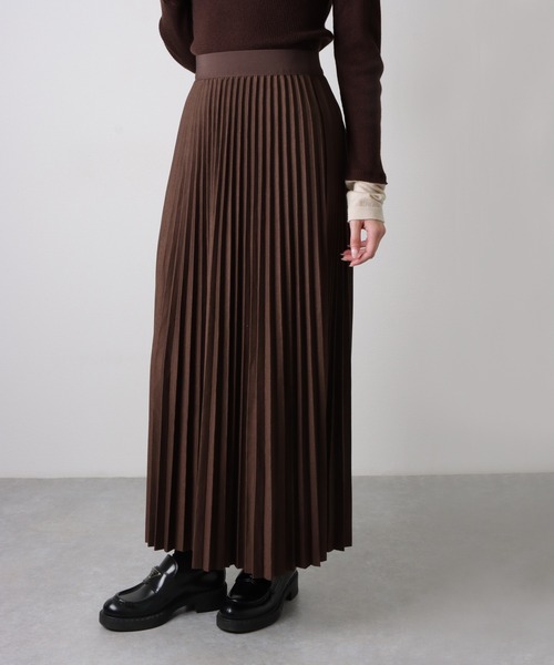 pleated elastic waist long skirt /プリーツ ウエストゴム ロング