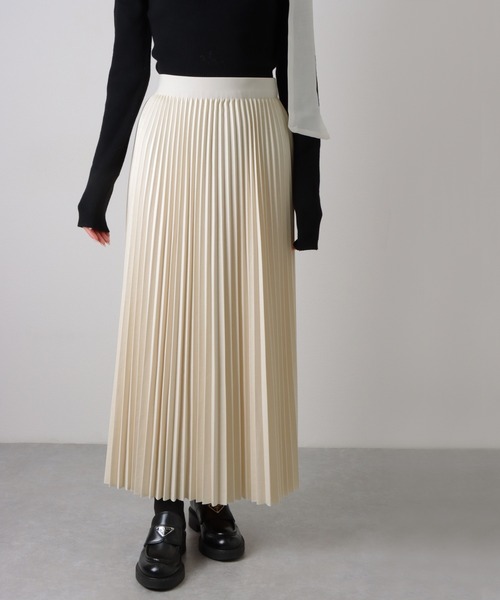 pleated elastic waist long skirt /プリーツ ウエストゴム ロング