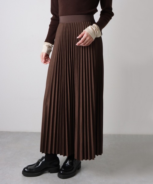 pleated elastic waist long skirt /プリーツ ウエストゴム ロング