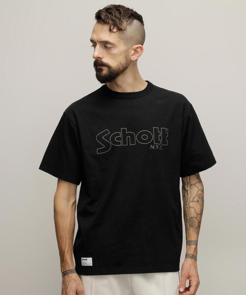 Schott（ショット）の「Schott/ショット/T-SHIRT "BASIC LOGO"/ベーシックロゴ Tシャツ（Tシャツ/カットソー・メンズ・ブラック/ホワイト・XL/L/M/S/2XL）」の5枚目の写真