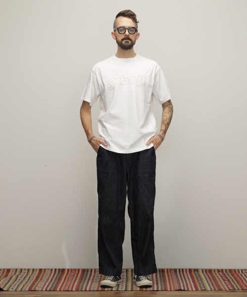 Schott（ショット）の「Schott/ショット/T-SHIRT "BASIC LOGO"/ベーシックロゴ Tシャツ（Tシャツ/カットソー・メンズ・ブラック/ホワイト・XL/L/M/S/2XL）」の3枚目の写真