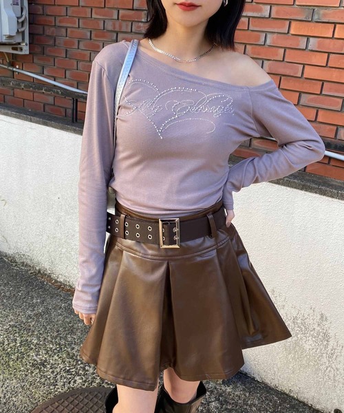 NANEA(ナネア)の「インナーパンツ付き合成皮革ベルトスカート(スカート・レディース・ブラック/ブラウン・SMALL/MEDIUM/LARGE)」の9枚目の写真