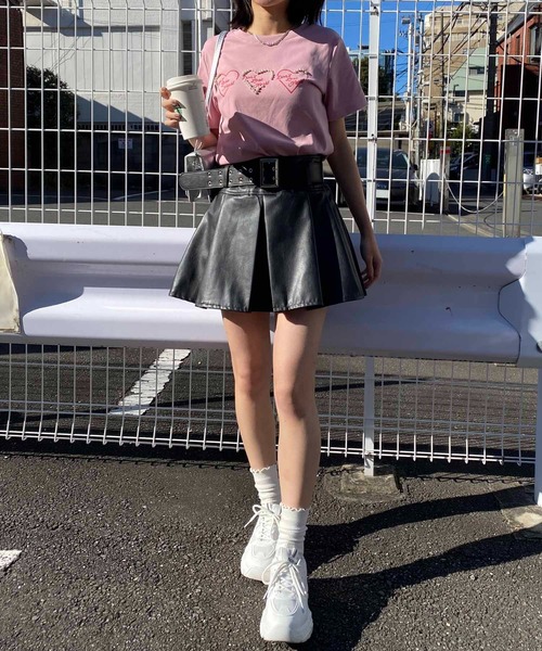 NANEA(ナネア)の「インナーパンツ付き合成皮革ベルトスカート(スカート・レディース・ブラック/ブラウン・SMALL/MEDIUM/LARGE)」の16枚目の写真