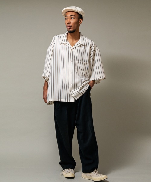 APPLEBUM（アップルバム）の「Big Sleeve Stripe Aloha Shirt（シャツ/ブラウス・メンズ・ネイビー/アイボリー・LARGE/MEDIUM/X-LARGE）」の3枚目の写真