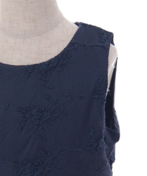 axes femme(アクシーズファム)の「リボン×フラワーレースワンピース(ワンピース・キッズ・ラベンダー/ネイビー・LARGE/MEDIUM/SMALL)」の14枚目の写真