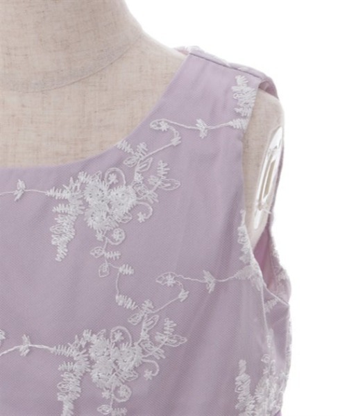 axes femme(アクシーズファム)の「リボン×フラワーレースワンピース(ワンピース・キッズ・ラベンダー/ネイビー・LARGE/MEDIUM/SMALL)」の5枚目の写真