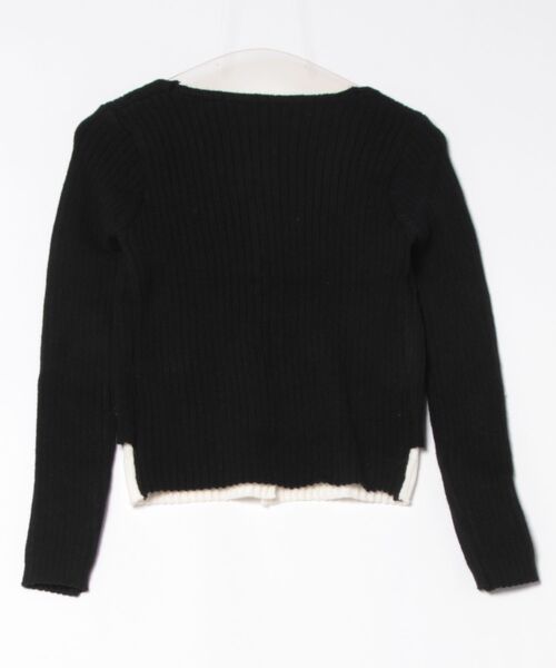 AsRiRe（アスリレイ）の「新色追加/レイヤード風配色ニットカーディガン（ニット/セーター・レディース・ライトグレー/ブラック/ダークグレー/レッド/ベージュ/ホワイト・M）」の7枚目の写真